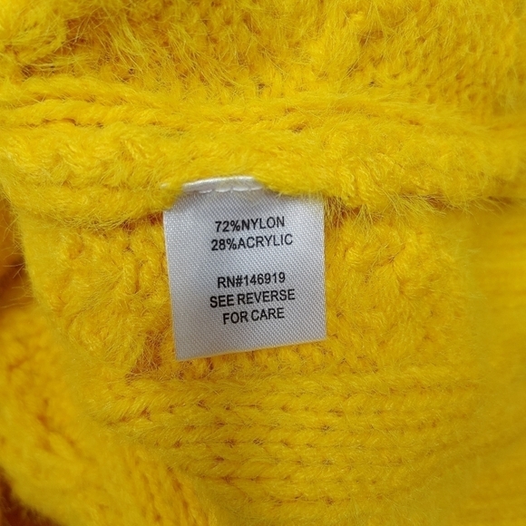Sun + Moon Yellow Turtleneck Cable Knit Sweater Size XS - Picture 8 of 13